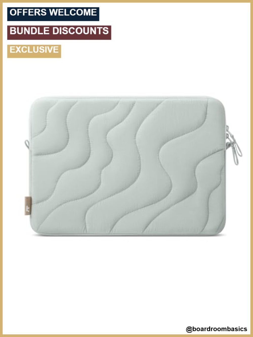 13-Inch Quilted Recycled Nylon Laptop Sleeve Shockproof Puffer Bag